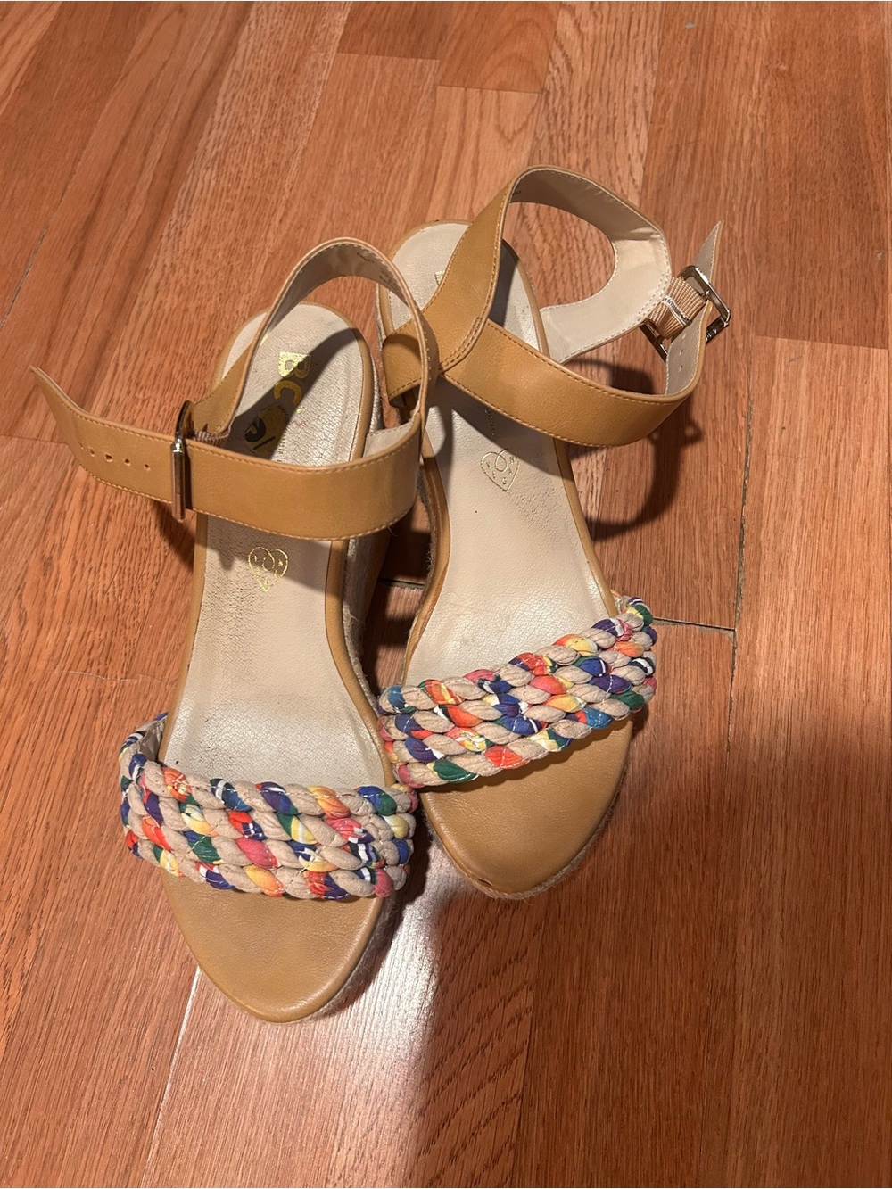 Tan Braided-Front Ankle Strap Sandals for Women